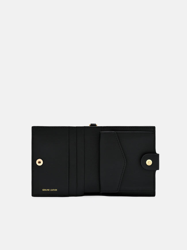 PEDRO Quilted Leather Bi-Fold Wallet - Black
