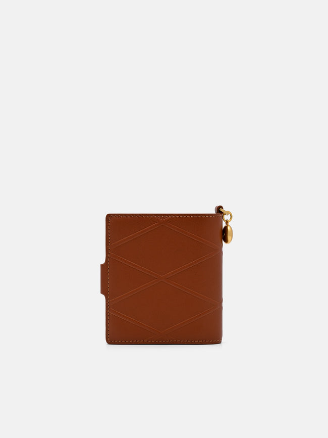 PEDRO Quilted Leather Bi-Fold Wallet - Brick