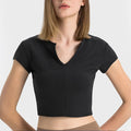 Activa Women V Neck Cropped Top JSDQDS372