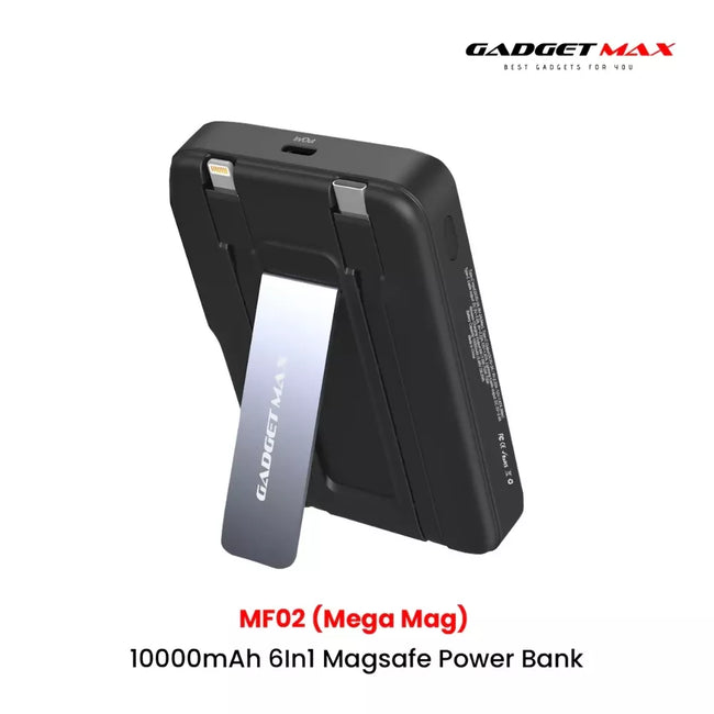 GADGET MAX - MF02 10000mAh Mega Mag 6 In 1 Magnetic Charging Power Bank
