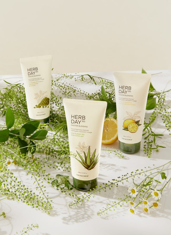 THEFACESHOP HERBDAY 365 MASTER BLENDING FACIAL FOAMING CLEANSER LEMON ...