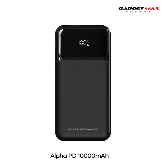GADGET MAX - GB104 Alpha PD 10000mAh PD+QC Fast Charging Digital Power Bank ( 20W+22.5W )