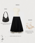 Modern Grace – White Top + Black Skirt Outfit