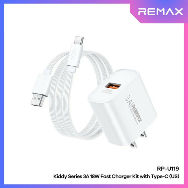 REMAX - RP-U119 Type-C Kiddy Series Fast Charger Set (18W)