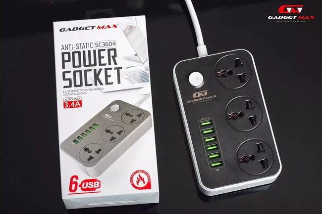 GADGET MAX - SC3604 Power Socket 3.4A Auto Max (6 USB , 3 PS)