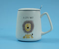 1NOM Cartoon Animal Big Belly Ceramic Mug with Spoon & Lid