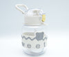 1NOM White Strap Water Bottle with Straw