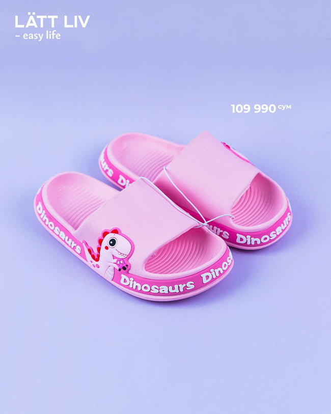 1NOM Dinosaur Children's Slides - 30/31 - Pink