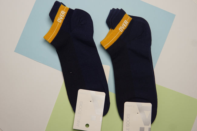 1NOM OVER Heel Tab Men's Socks - 2 Pairs - Sapphire