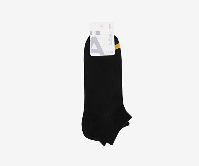 1NOM Simple Basic Men's Socks - 2 Pairs - Black