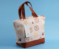 1NOM Print Colour Block Lunch Bag - Brown