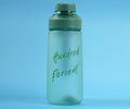 1NOM 600ml Frosted Sports Plastic Water Bottle - Green