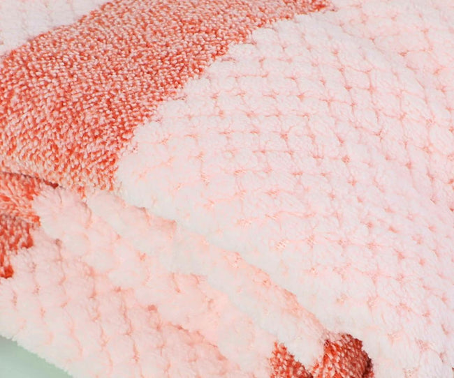 1NOM Skin Friendly Pineapple Grain Stripes Bath Towel - Orange