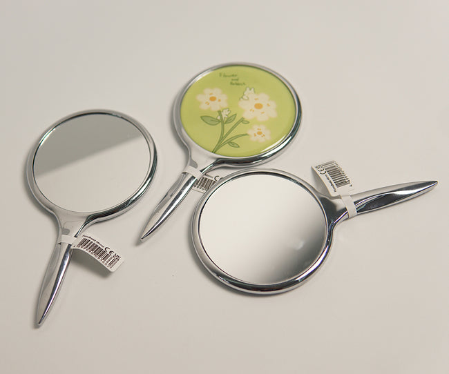 1NOM Round Flower Handheld Mirror