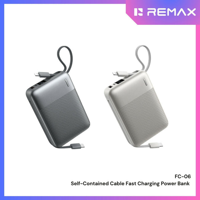 REMAX - FC-06 20000mAh 22.5W Self-Contained Cable Fast Charging Power Bank