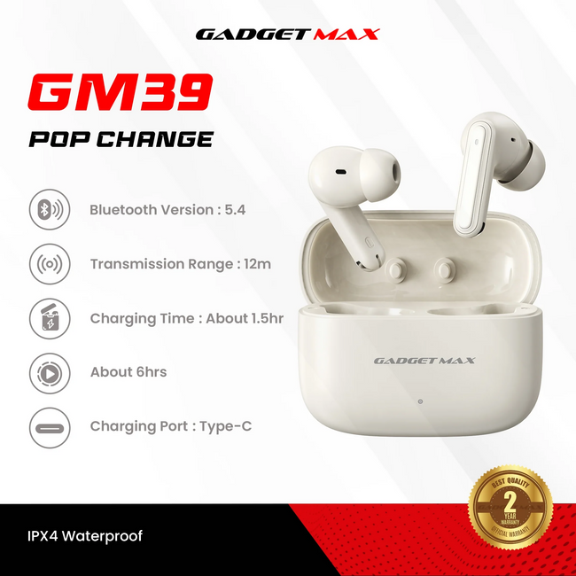 GADGET MAX - GM39 Pop Change Bluetooth Wireless Earbuds