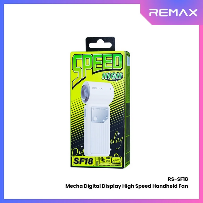 REMAX - RS-SF18 Mecha Digital Display High Speed Handheld Fan ( 4000mAh )