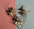 1NOM Cream/Coffee Colour Hair Claw - 4 Pcs