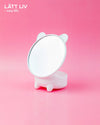 1NOM Cartoon Table Mirror with a Detachable Storing Box - White