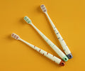 1NOM Japanese Style Spiral Bristles Oval Holes Soft Toothbrush Set - 3 Pcs