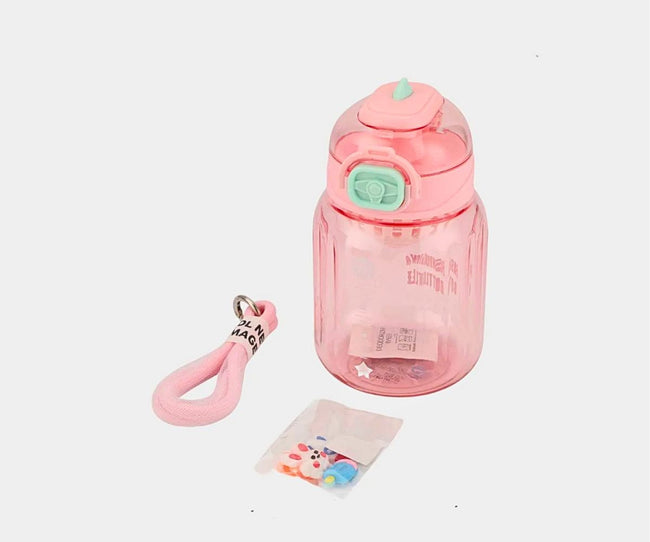1NOM Refreshing Plastic Water Bottle - 580ML - Pink
