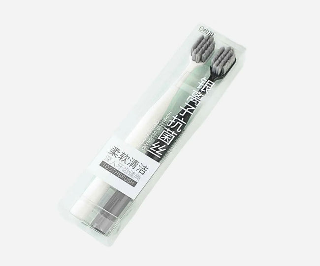 1NOM Soft Velvet Bristles Toothbrush 2-Piece Set