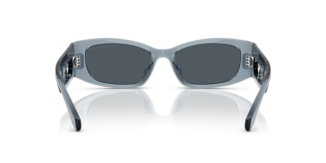 BOLD By BLAZON - Denim Transparent (401487) Sunglasses with Blue Gray Solid lenses (Rhodes MK2243U 401487 52) by MICHAEL KORS