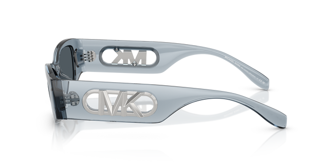 BOLD By BLAZON - Denim Transparent (401487) Sunglasses with Blue Gray Solid lenses (Rhodes MK2243U 401487 52) by MICHAEL KORS