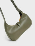 CHARLES & KEITH Metallic Accent Hobo Bag Sage Green