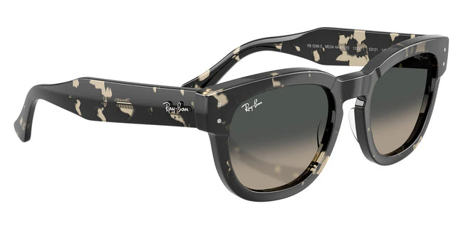 BOLD By BLAZON - Havana on Polished Grey Sunglasses with Grey Gradient lenses (Mega Hawkeye RB0298S 133371 53) by Ray-Ban