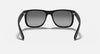 BOLD By BLAZON -Matte Rubber Black Sunglasses with Light Grey Gradient lenses (Justin RB4165F 681311 55) by Ray-Ban