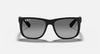 BOLD By BLAZON -Matte Rubber Black Sunglasses with Light Grey Gradient lenses (Justin RB4165F 681311 55) by Ray-Ban