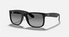 BOLD By BLAZON -Matte Rubber Black Sunglasses with Light Grey Gradient lenses (Justin RB4165F 681311 55) by Ray-Ban
