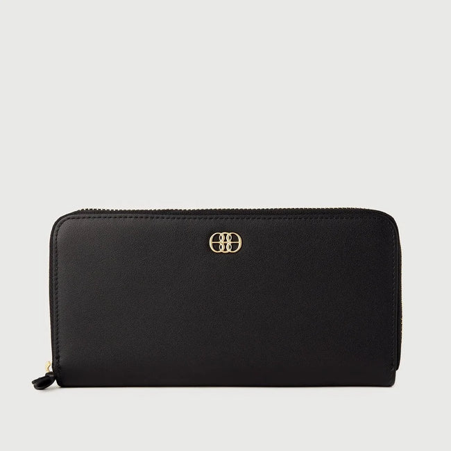 Viola Zipper Long Wallet 860560-501-08 (Black)