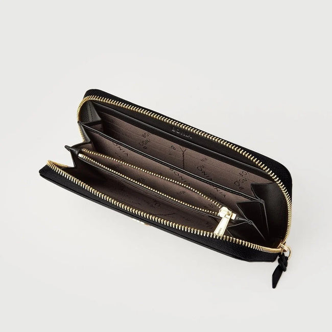 Viola Zipper Long Wallet 860560-501-08 (Black)