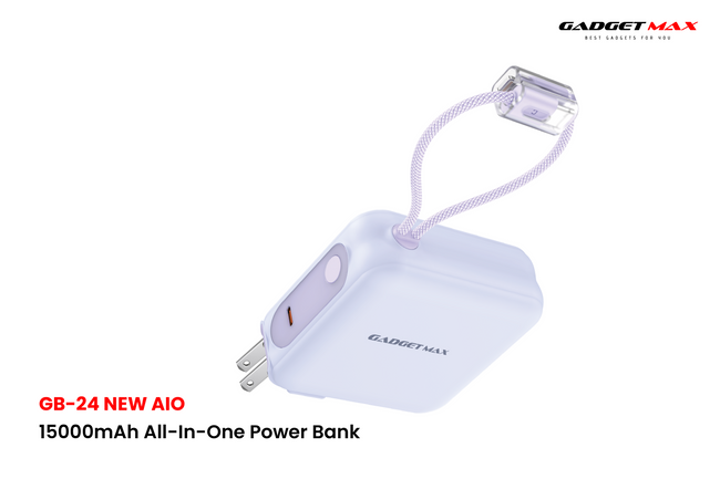 GADGET MAX GB24 AIO Pro Series 15000mAh All-in-One Fast Charging Cable Power Bank