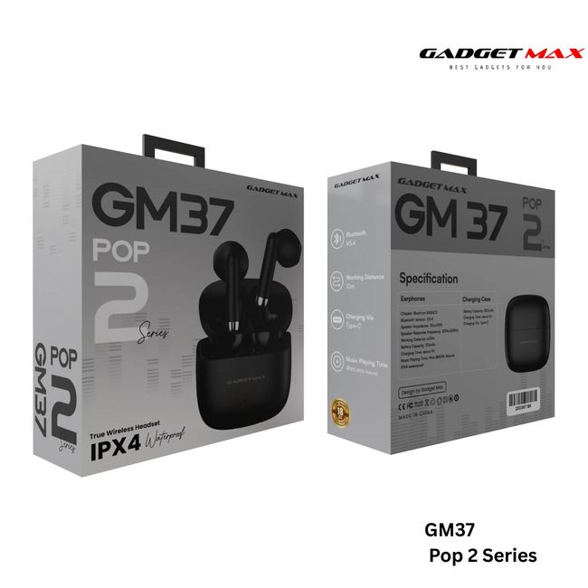 GADGET MAX - GM37 Pop 2 Wireless Bluetooth Earbuds