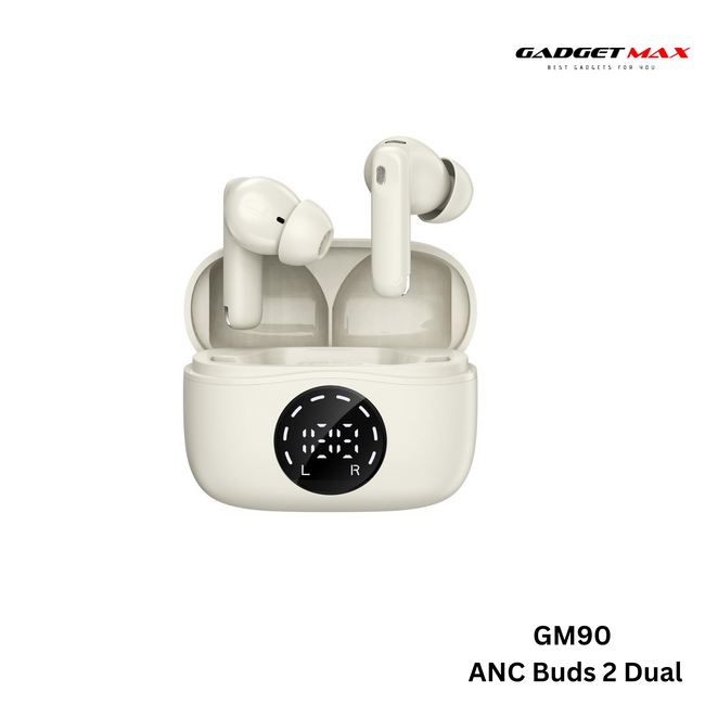 GADGET MAX - GM90 ANC BUD2 Dual ENC Active Noise Cancellation Bluetooth Wireless Earbuds