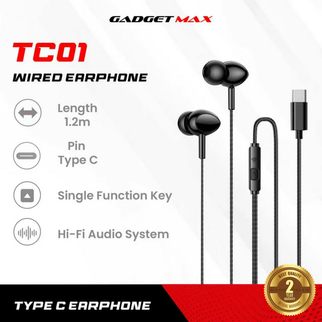 GADGET MAX - TC01 Type-C Wired Earphone