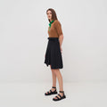 Square Toe Ankle-Strap Sandals Black