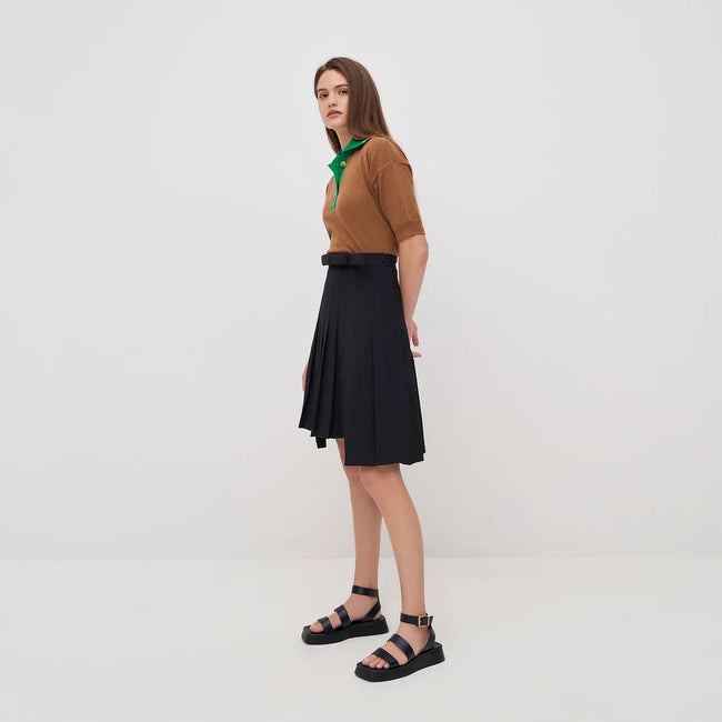 Square Toe Ankle-Strap Sandals Black