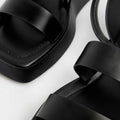Square Toe Ankle-Strap Sandals Black