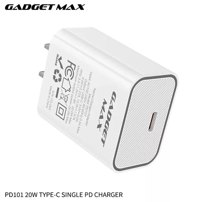 GADGET MAX - PD101 20W PD Type- C Charger - Grey