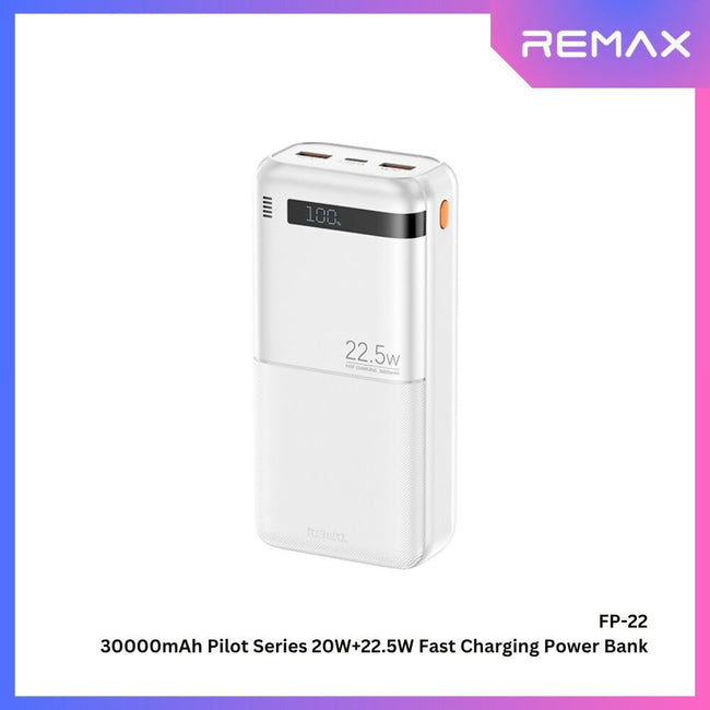 REMAX - FP-22 30000mAh Pilot Series PD+QC Fast Charging Power Bank ( PD20W+QC22.5W )