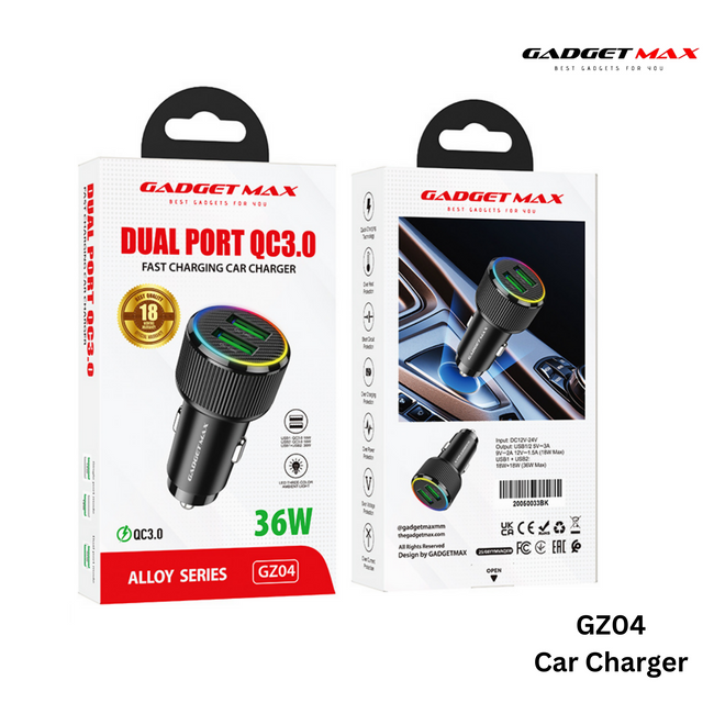 GADGET MAX - GZ04 38W Fast Charging Car Charger