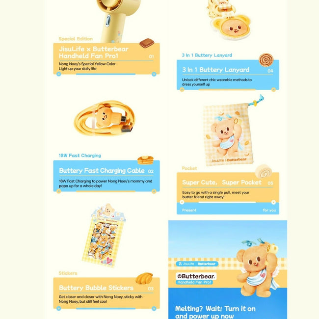 JisuLife - Handheld Fan Pro 1 ( 5000mAh ) - Butterbear Basic Edition