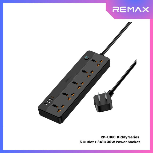 REMAX - RP-U160 Kiddy Series 5-Outlet Power Socket(30W 3A1C)