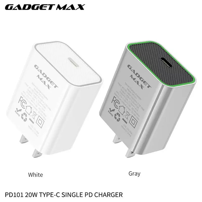 GADGET MAX - PD101 20W PD Type- C Charger - Grey