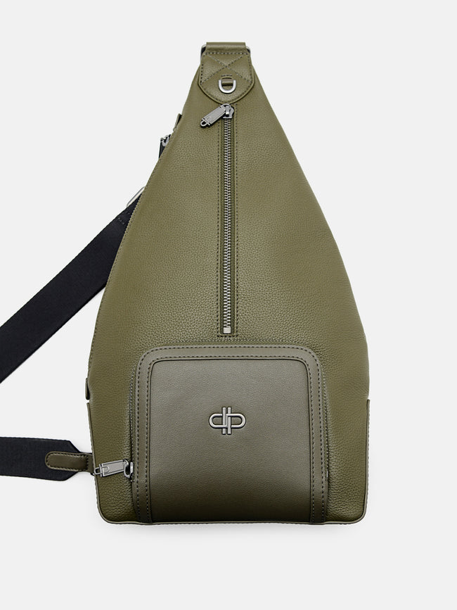 PEDRO Icon Leather Sling Pouch-Military Green