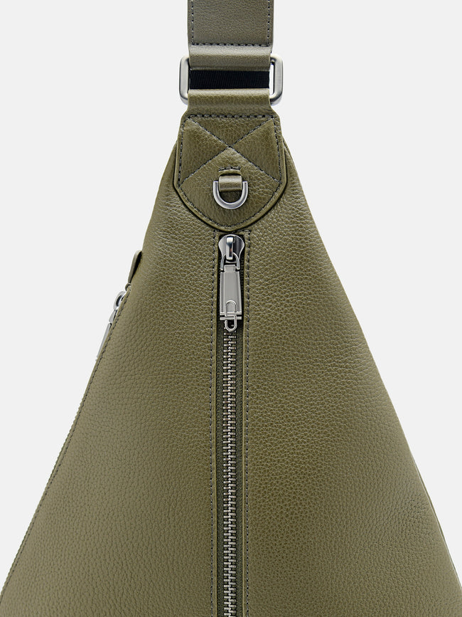 PEDRO Icon Leather Sling Pouch-Military Green